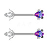 304 Stainless Steel Cubic Zirconia Nipple Rings WG0A897-07-1