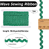 3 Rolls Polyester Wavy Fringe Trim Ribbon OCOR-GF0004-46B-2