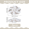 2Pcs Flower Alloy Rhinestone Cabochons FIND-LP0002-22-2