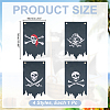 4Pcs Polyester Halloween Pirate Skull Flag Banner Double Sided Indoor Outdoor Decoration AJEW-WR0003-45-2