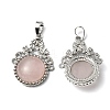 Natural Rose Quartz Pendants G-P498-01P-02-2