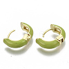Brass Huggie Hoop Earrings EJEW-S209-01C-4