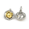 Irregular Flat Round Brass Stud Earrings EJEW-Q391-17G-3