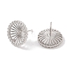 925 Sterling Silver Micro Pave Cubic Zirconia Earring Settings Findings STER-B003-24P-1