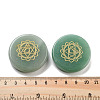 Natural Green Aventurine Flat Round with Chakra Sign Figurines Display Decorations DJEW-K025-01C-3