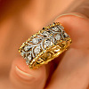 Brass Micro Pave Clear Cubic Zirconia Finger Rings FS-WG88BF1-01-1