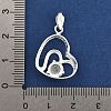 Fine Silver Pave Clear Cubic Zirconia Pendants STER-P069-03B-S-3