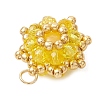 Dyed Natural Malaysia Jade & Electroplate Glass Cluster Beaded Pendants PALLOY-MZ01311-02-2