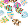 12Pcs 6 Colors Painted Glass Beads LAMP-TA0002-38-3
