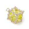 Beaded Cube Charms PALLOY-MZ00440-02-3