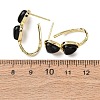 Valentine's Day Heart Natural Obsidian Stud Earrings EJEW-T053-01G-10-5