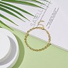 Brass Initial Letter U Link Chain Bracelet for Women BJEW-JB08073-2