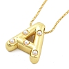 Brass & Plastic Pearl Letter Pandent Box Chain Necklaces for Women NJEW-U017-01G-01-2