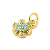 Real 18K Gold Plated Rack Plating Brass Micro Pave Cubic Zirconia Pendants Charms KK-S396-01B-2