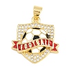 Football Brass Micro Pave Cubic Zirconia Pendants KK-A297-09J-G-1
