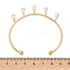 304 Stainless Steel Pave Cubic Zirconia Charm Bangles SA-CBA8C9C-08G-4
