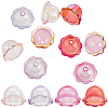 60Pcs 4 Colors UV Plating Acrylic Bead Caps PACR-PA0001-12A-1