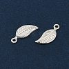 925 Sterling Silver Leaf Charms STER-Q194-01S-2