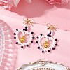Glass Seed Beads Dangle Stud Earrings EJEW-MZ00396-01-1