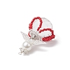 2Pcs 2 Styles Glass Seed Bead Pendants PALLOY-MZ00710-03-5