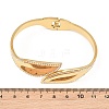 304 Stainless Steel Crystal Rhinestone Leaf Open Hinged Cuff Bangles for Women SA-CBA48C7-01G-3
