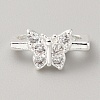 Brass Pave Clear Cubic Zirconia Connector Charms LS-KK-WH0081-22C-S-1
