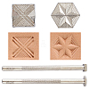 SUPERFINDINGS 2Pcs 2 Style DIY Alloy Steel Leathercraft Stamps FIND-FH0007-85-1