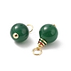 Natural Green Onyx Agate(Dyed & Heated) Round Pendants KK-L237-019G-2