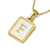 Ion Plating(IP) Rectangle with Initial Letter 304 Stainless Steel Pendant Necklace NJEW-R265-04G-F-1