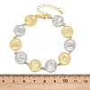 Flat Round with Virgin Mary Brass Link Chain for Women BJEW-K248-06B-GP-5