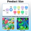 200Pcs 8 Colors Transparent & Luminous Plastic Beads KY-YW0001-87-3