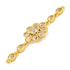 Brass Pave Clear Cubic Zirconia Flower Links Connector Charms KK-P277-50G-2