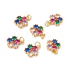 Rack Plating Brass Micro Pave Colorful Cubic Zirconia Pendants ZIRC-C040-41G-4