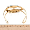 Shell Shape 304 Stainless Steel Enamel Cuff Bangles for Women BJEW-A049-04D-G-5