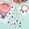 60Pcs 6 Colors Alloy Enamel Pendants ENAM-SZ0004-05-3