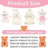 4Pcs 4 Styles Flocky Opaque Resin Pendants FIND-YW0010-31-3