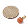 Natural Red Aventurine Pumpkin Charms with Golden Tone 304 Stainless Steel Snap on Bails PALLOY-JF02349-01-2