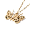 Initial Letter with Butterfly Pendant Necklace NJEW-C026-01G-W-3
