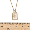 Arch with Moon & Star Brass Rhinestone Pendant Necklaces NJEW-H051-04G-5