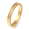 Ion Plating(IP) 304 Stainless Steel Micro Pave Clear Cubic Zirconia Finger Rings for Women RJEW-B066-07G-1