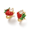 Strawberry Brass Micro Pave Clear Cubic Zirconia Cuff Earrings EJEW-F895-20G-4