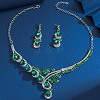 Teardrop Alloy Rhinestone Bib Necklaces & Stud Earring Sets for Women FS-WG2AA93-01-1