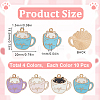 40Pcs 4 Colors  Alloy Enamel Pendants ENAM-SC0005-92-2