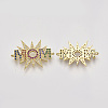 Mother's Day Brass Micro Pave Cubic Zirconia Links connectors ZIRC-Q022-007G-NF-1