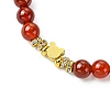 Natural Carnelian Beads Stretch Bracelets for Women Men BJEW-JB11348-02-3