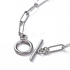 304 Stainless Steel Paperclip Chain Bracelets X-BJEW-JB04967-3