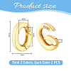 4Pcs 2 Colors 925 Sterling Silver Spring Gate Rings STER-PH0003-91-2