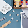 14Pcs 1-Hole Alloy Glass Shank Buttons BUTT-MA0001-16A-S-4