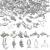 96Pcs 12 Styles Tibetan Style Zinc Alloy Pendants TIBEP-ME0001-15-1