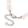 Natural Rose Quartz Chip Beads & Synthetic Turquoise Beaded Bracelets for Women BJEW-JB12416-02-4